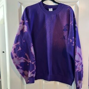 Gildan Disney Haunted Mansion Purple Tie-Dye Crewneck Sweater